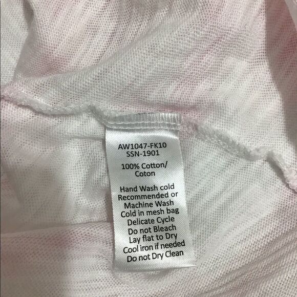 ATM Tye-Dye Pink & White Stripe Distressed T-Shirt - Picture 10 of 11